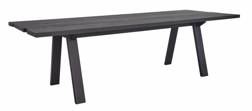 Esstisch Mileto - LB ca. 220 x 100 cm, Asteiche massiv, Schwarz, Naturdesignplatte