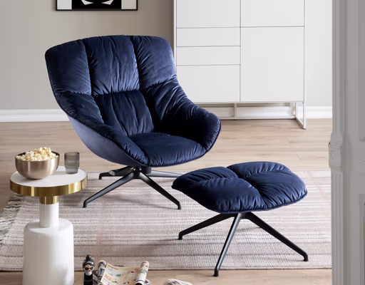 Sessel Unn - Stoff, Indigo