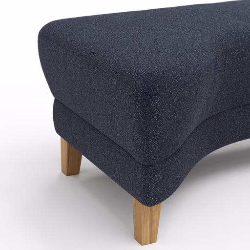 Hocker Stamford - gebogen, Links, LB ca. 89x65 cm, Stoff, Dunkelblau