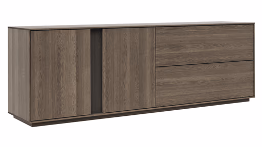 Mediaboard Saratoga - Buche massiv, silbergrau geölt