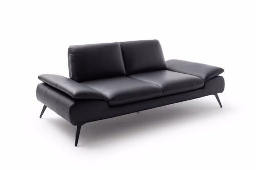 Sofa Collina - 2,5-Sitzer, Leder, Schwarz