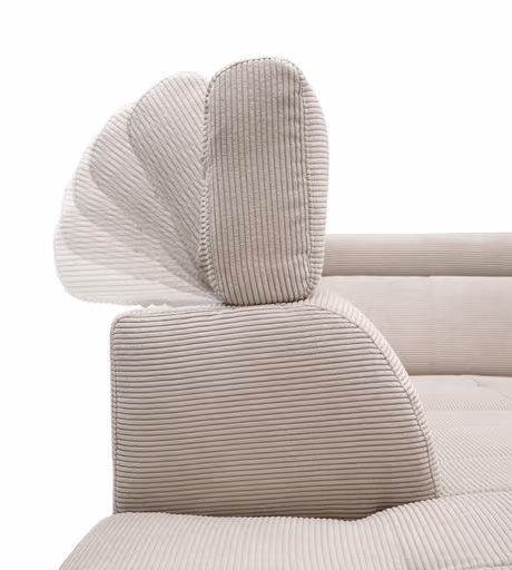 Ecksofa CHARIS - Ecke links, 2-Sitzer, Feincord, Sand