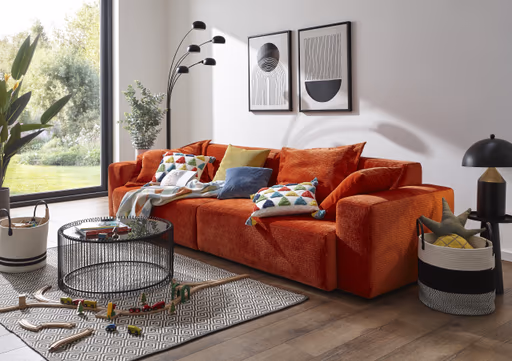 Sofa Elementos - 3-Sitzer XL, Stoff, Campari