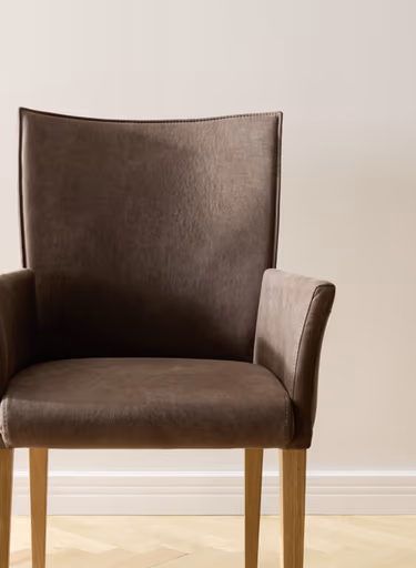 Armlehnstuhl Florea - Stoff, Dunkelbraun