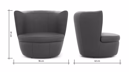 Sessel Cativa - drehbar, Leder, Cognac