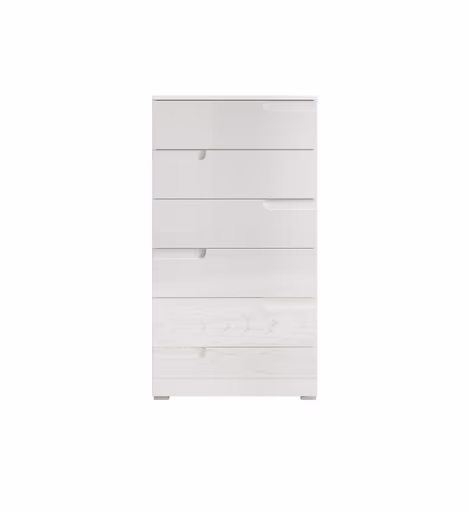 Kommode - B ca. 65 cm, Weiß, Weiß Hochglanz