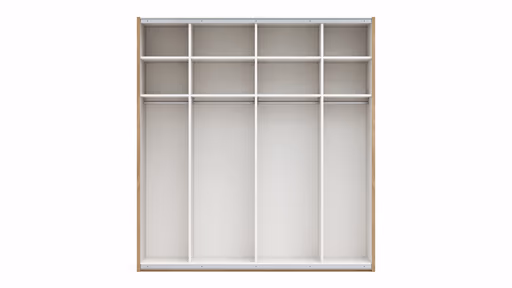 Schwebetürenschrank Viana - B ca. 212 cm, Lack, Steingrau, Riffholz, Balkeneiche