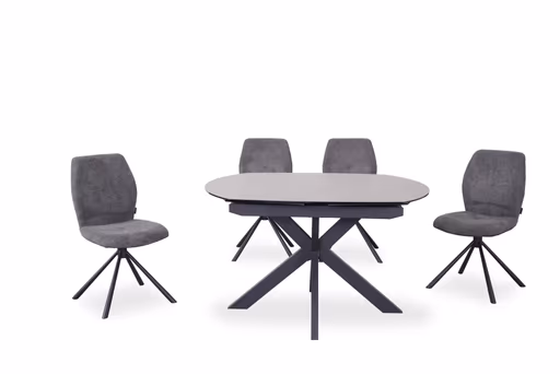 Stuhl MANOA - drehbar, Stoff, Dunkelgrau