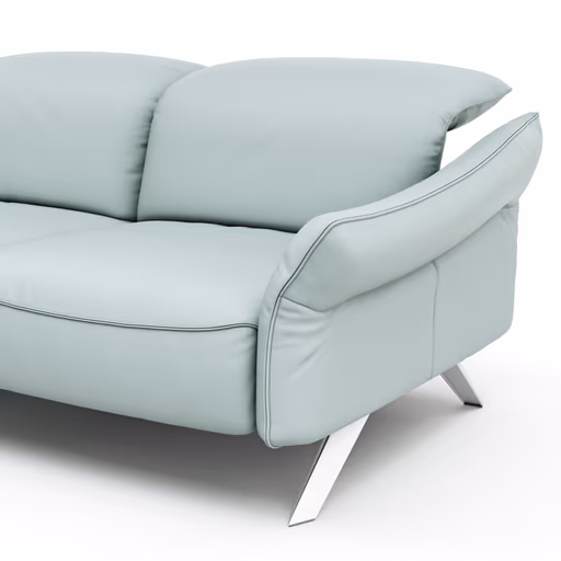 Ecksofa Bormio - Ecke links, 2,5-Sitzer inklusive Kopfteilverstellung, Leder, Jade