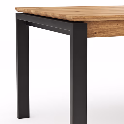 Esstisch Farmingdale - ausziehbar, mit Alubeschlag, LB ca. 200x100 cm, Eiche massiv, natur geölt