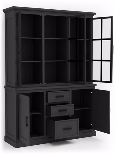 Buffetschrank Litchfield Metal - Graphit, Non-Antique / Metal, Black