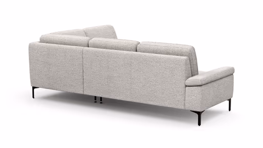 Ecksofa Matero - 2-Sitzer mit Ecke rechts, Stoff, Hellgrau