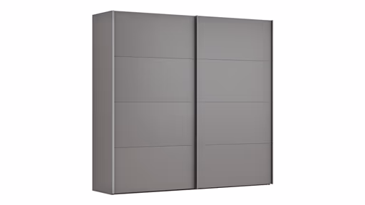 Schwebetürenschrank Viana - B ca. 241 cm, Lack, Steingrau