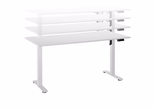 Schreibtisch - höhenverstellbar, LB ca. 160x77 cm, Weiß