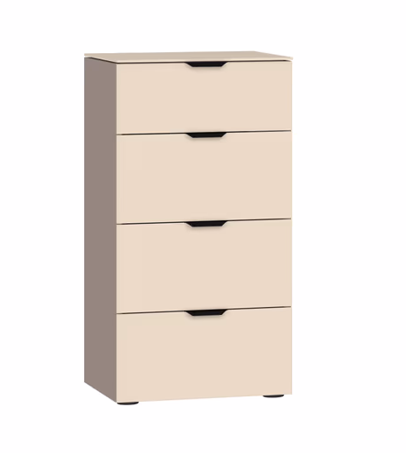 Nachtkommode JOIN IT- Nougat, Glas, Creme