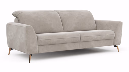 Sofa Tulsa KV - 3-Sitzer, inkl. Kopfteilverstellung, Stoff, Graubeige