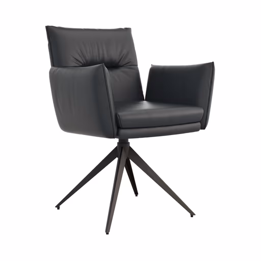 Armlehnstuhl Coscino -  Leder, Schwarz