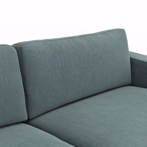 Ecksofa Juni - Longchair links mit 1,5-Sitzer, Stoff, Petrol