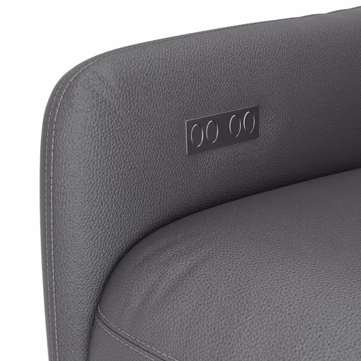 Relaxsessel Rufus - inkl. Relaxfunktion (motorisch), Akku, Leder, Anthrazit