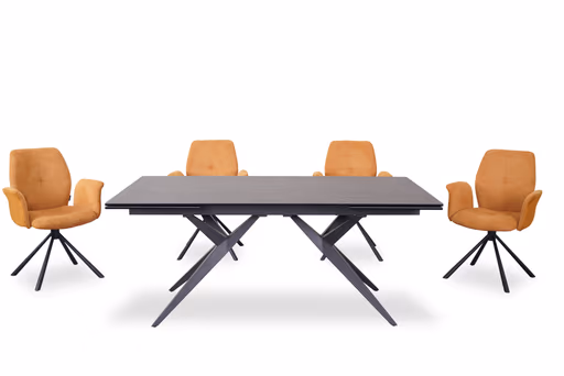 Armlehnstuhl MANOA - drehbar, Stoff, Senfgelb