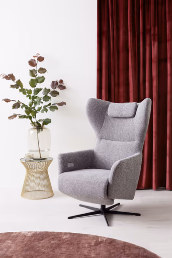 Relaxsessel Clemens - inkl. Relaxfunktion (motorisch), Kopfstütze/Akku, Stoff, Grau