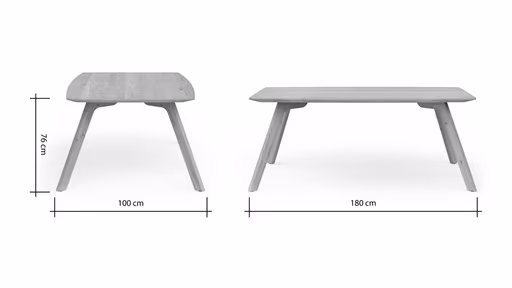 Esstisch Phoenix - LB ca. 180x100 cm, Eiche massiv, Bianco geölt