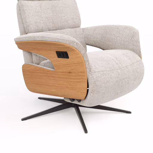 Relaxsessel Amila - Größe S, inkl. 2-motorischer Relaxfunktion und Kopfteilverstellung, Stoff, Silbergrau