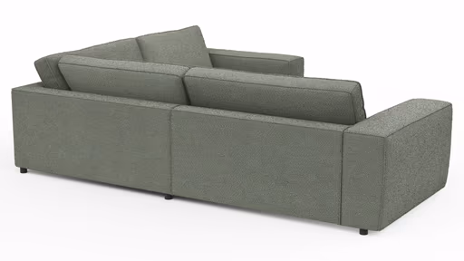Ecksofa Lilaia - 2-Sitzer links, Ecke, 1,5-Sitzer Tief, Stoff, Olivgrün