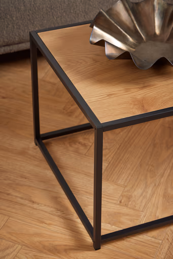 Couchtisch - LB ca. 100x50 cm, Wildeiche Nachbildung, Schwarz