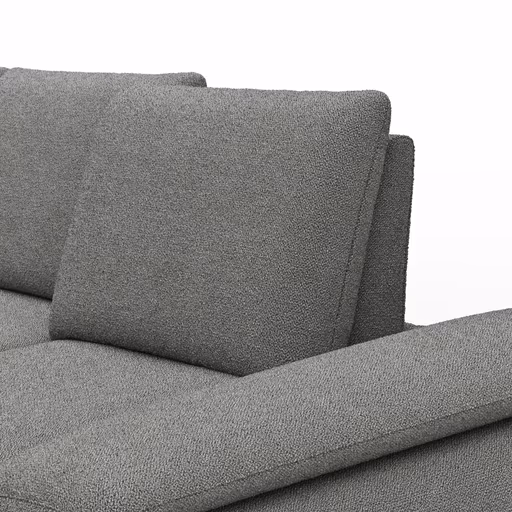 Ecksofa Collina - Longchair links, 2,5-Sitzer inkl. Sitztiefen- u. Armlehehnenverstellung, Stoff, Dunkelgrau