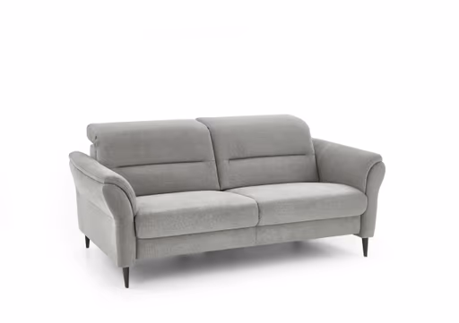 Sofa - 2,5-Sitzer, Kopfteil verstellbar, Stoff, Grau