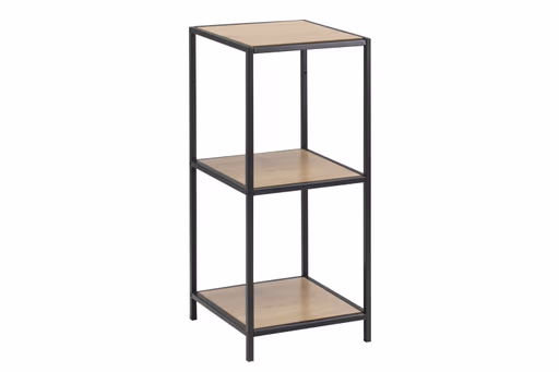 Regal - Wildeiche Nachbildung, Metall schwarz