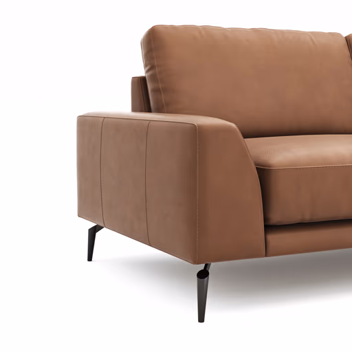 Ecksofa Redington - 2,5-Sitzer mit Ecke rechts, Leder, Cognac