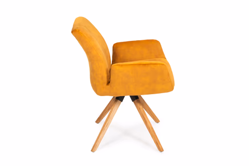 Armlehnstuhl - drehbar, Stoff, Gold