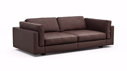 Sofa Aprino 3 - 3,5-Sitzer XL, Dickleder, Dunkelbraun, Armlehne Kissen