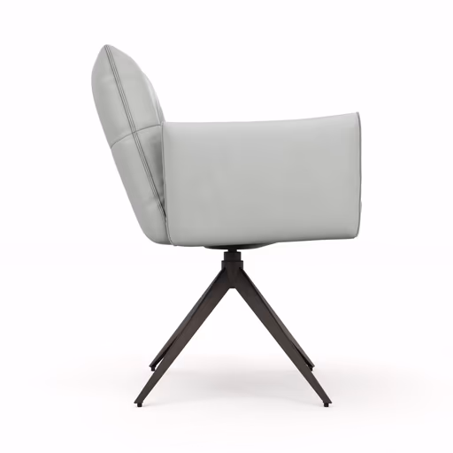 Armlehnstuhl Coscino - Leder, Hellgrau