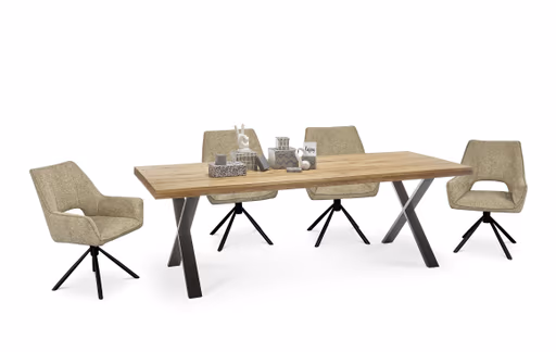 Armlehnstuhl MARESA - drehbar, Stoff, Braun