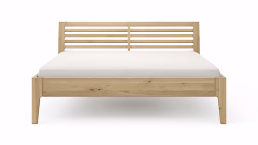 Bettgestell 1660 - Liegefläche ca. 180x200 cm, Wildeiche massiv, bianco geölt