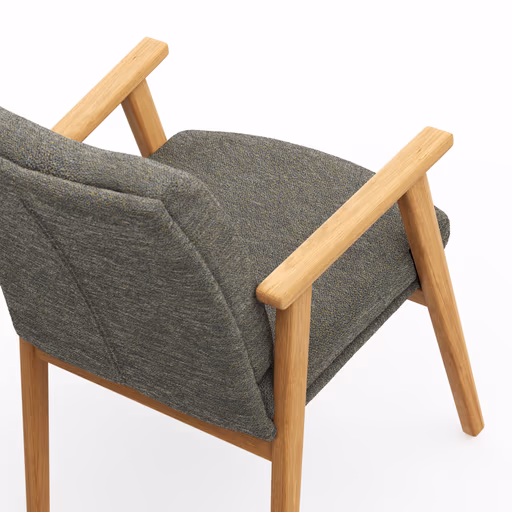 Armlehnstuhl Flore 2 - Stoff, Graugrün