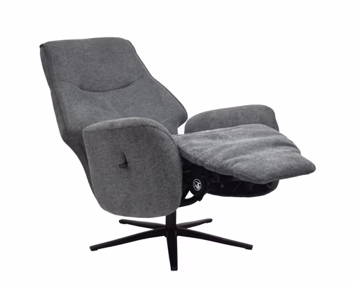 TV-Sessel MARCELAS - drehbar, Relaxfunktion, Kopfteilverstellung, Stoff, Grau