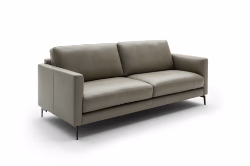 Sofa Cuneo - 2,5-Sitzer, Leder, Graubraun