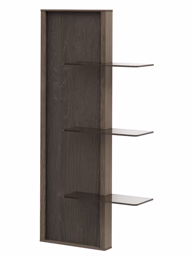 Wandregal Saratoga - linksseitig, Buche massiv, silbergrau geölt