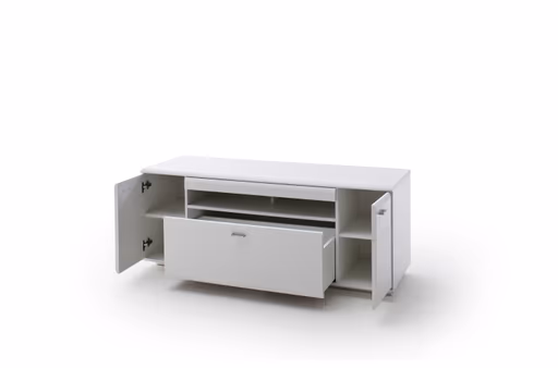 Wohnwand - mit Beleuchtung, Weiß 