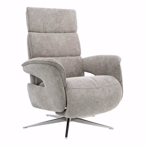 Relaxsessel Amila - Größe M, inkl. Relaxfunktion und Kopfteilverstellung, Stoff, Grau