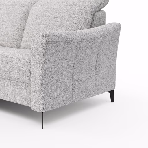 Ecksofa Canterbury - Longchair links mit 2,5-Sitzer, Stoff, Offwhite
