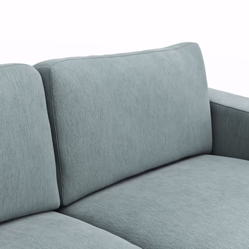 Ecksofa Juni - Longchair links mit 2-Sitzer, Stoff, Hellblau