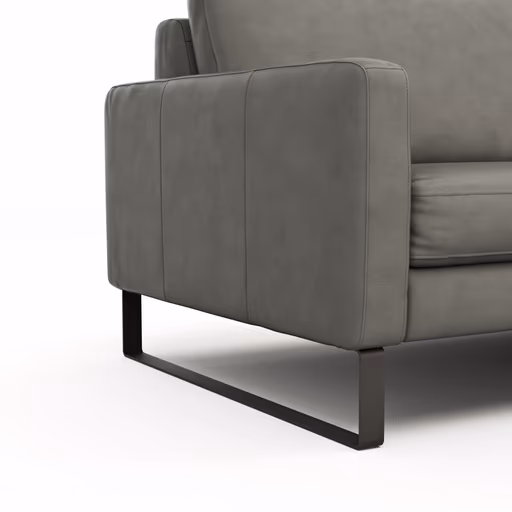Sofa Enna - 3,5-Sitzer, Leder, Grau