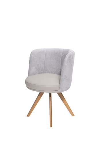 Polsterstuhl - drehbar, Stoff, Grau