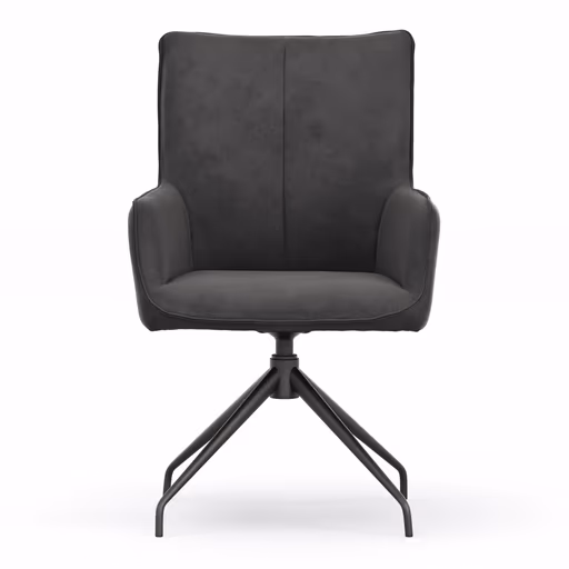 Armlehnstuhl Calyra - drehbar, Stoff, Anthrazit