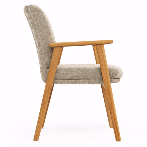 Armlehnstuhl Flore 2 - Stoff, Beige